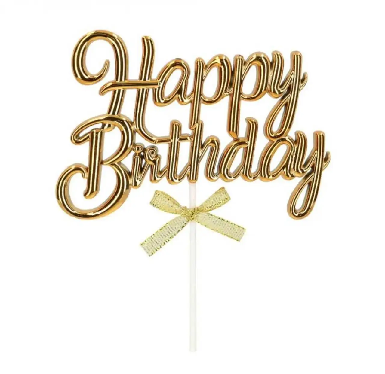 Torta beszúró - Happy Birthday Arany Domború