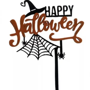 Torta beszúró - Happy Halloween Pókháló és Boszorkány Sapka