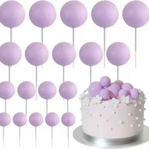 Torta beszúró - Lila  gömb 10db