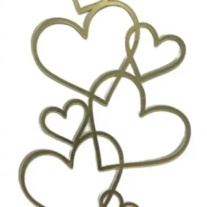 Torta beszúró, torta dísz  - Arany akril szívek, szivecskék