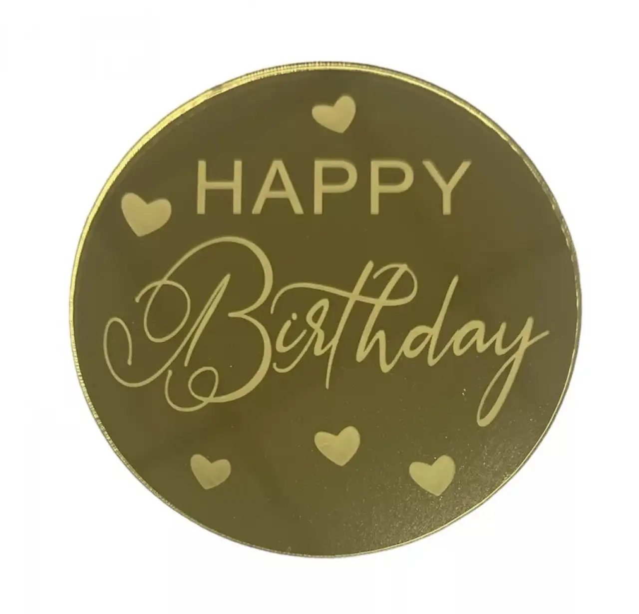 Torta korong torta dísz - Happy Birthday - arany akril