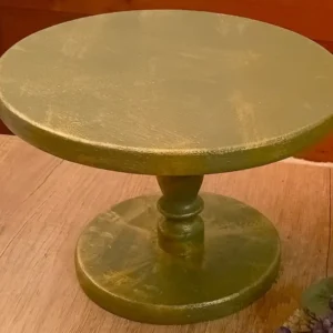 Tortatál arannyal antikolt zöld színű  25cm