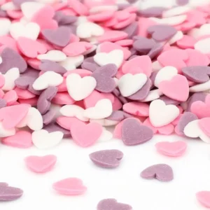 Cake-Masters Szórócukor - Szívecskék - Rózsaszín, Lila, Fehér 60g