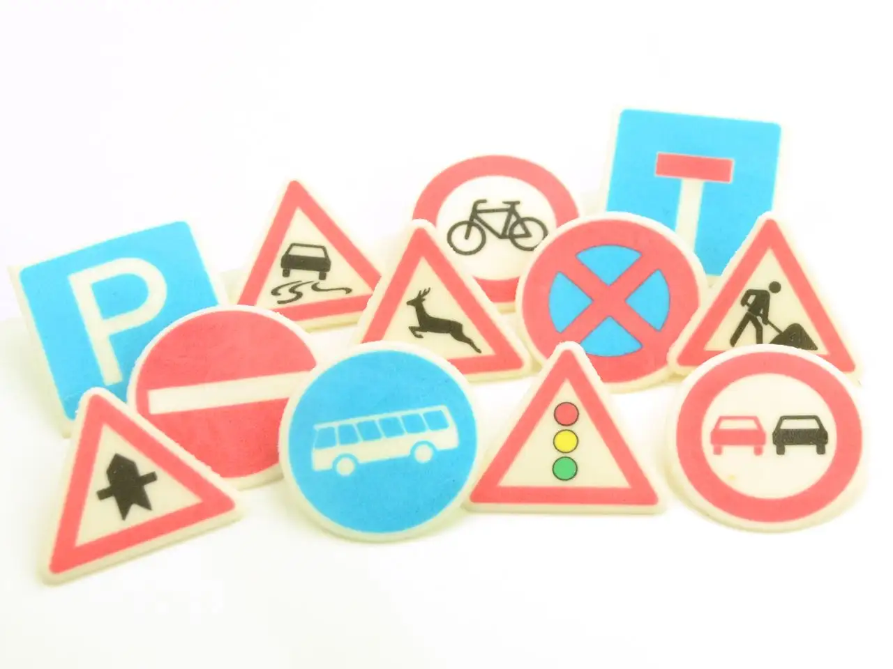 CM Ehető Cukor Forgalmi Táblák, Kresz Táblák - 12db-os