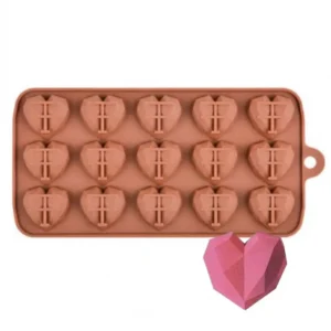 15 részes szilikon bonbon forma – Gyémánt szív
