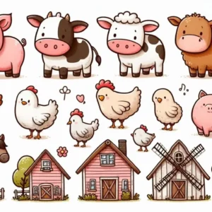 Farm állatok szögletes A4