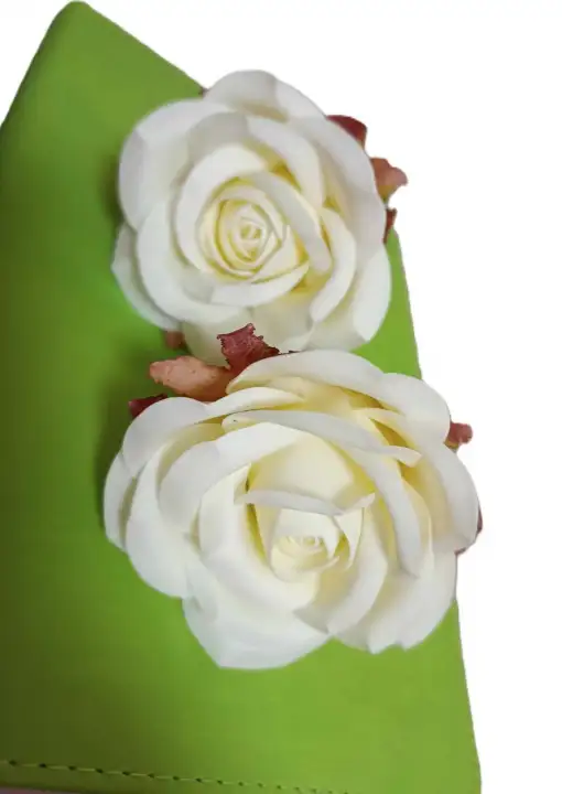 Cukorvirág -  Tépett szirmú rózsa - Fehér  7-8cm