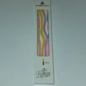 Csavart színes szálgyertya - 6db/doboz