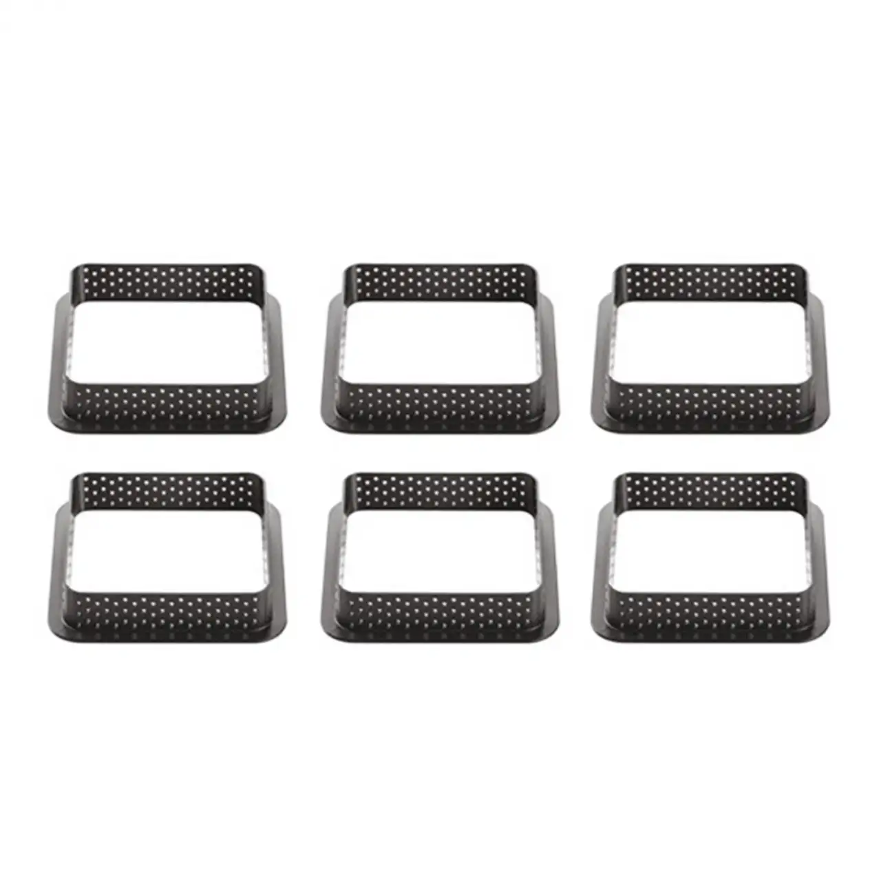 6 darabos tarte forma, desszert gyűrű - Négyszög