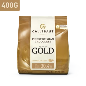 Callebaut belga csokoládé pasztilla – 30,4% Gold fehércsokoládé Karamellel  400g