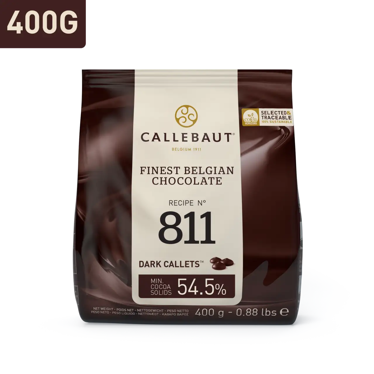 Callebaut belga csokoládé pasztilla – 54,5% étcsokoládé (811NV) 400g