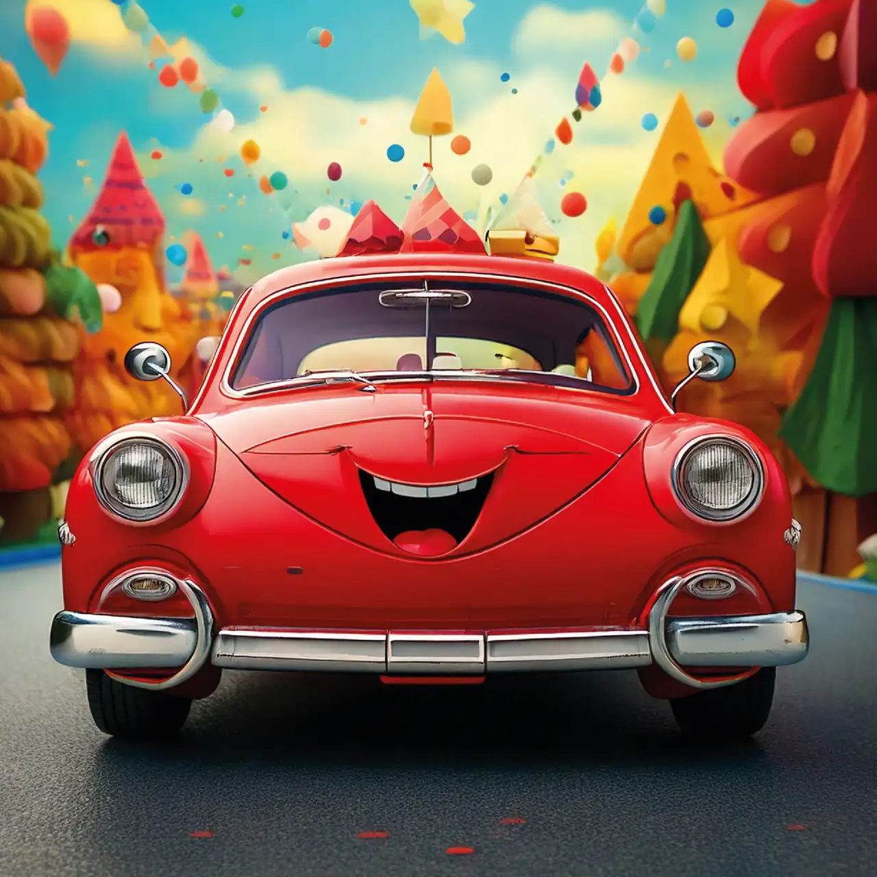 Autó szögletes 20x20cm