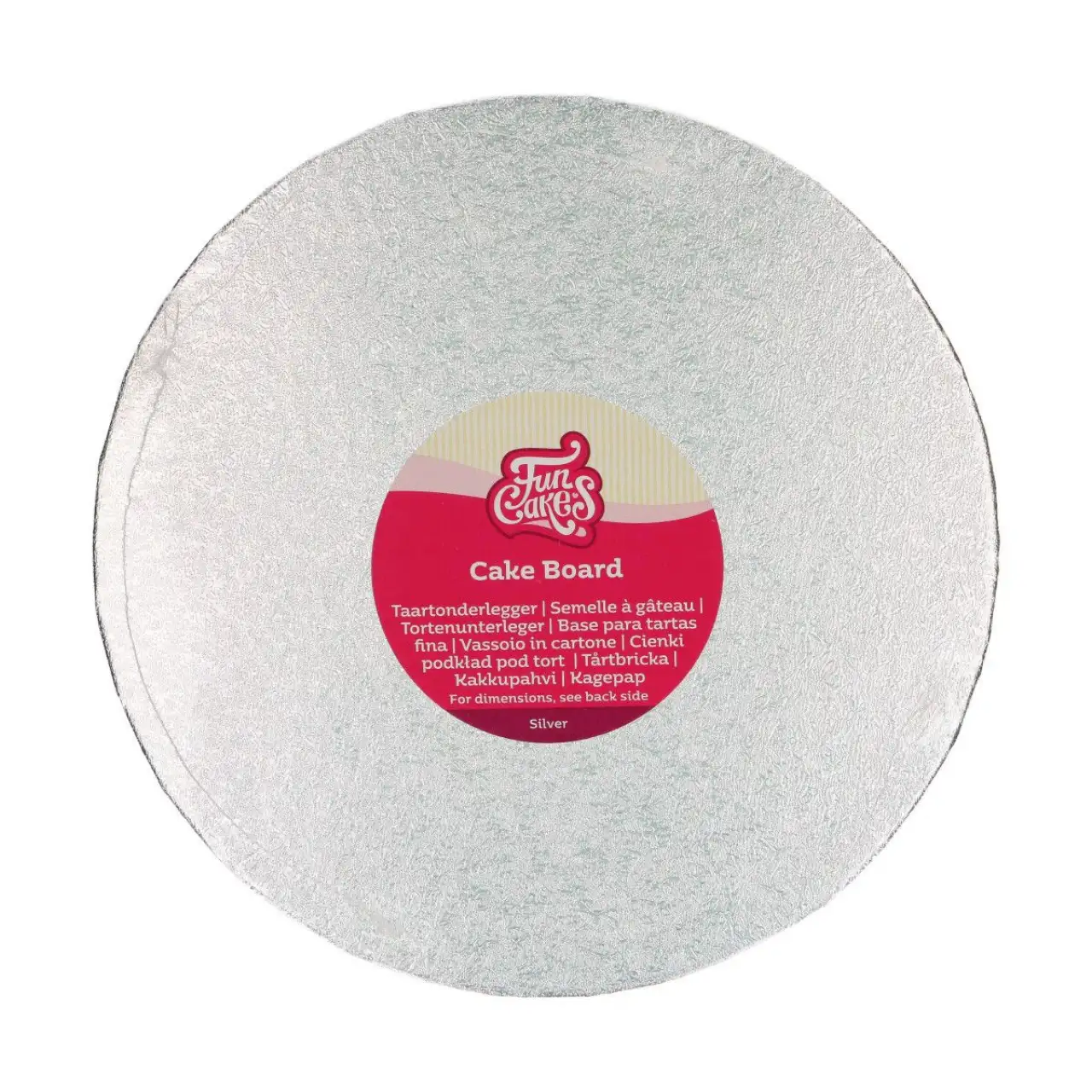 FunCakes Kerek Tortaalátét – Extra ERŐS, vékony – Ezüst 25cm