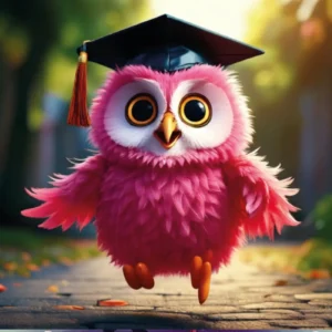 Ballagás bagoly (pink bagoly) szögletes 20x20cm