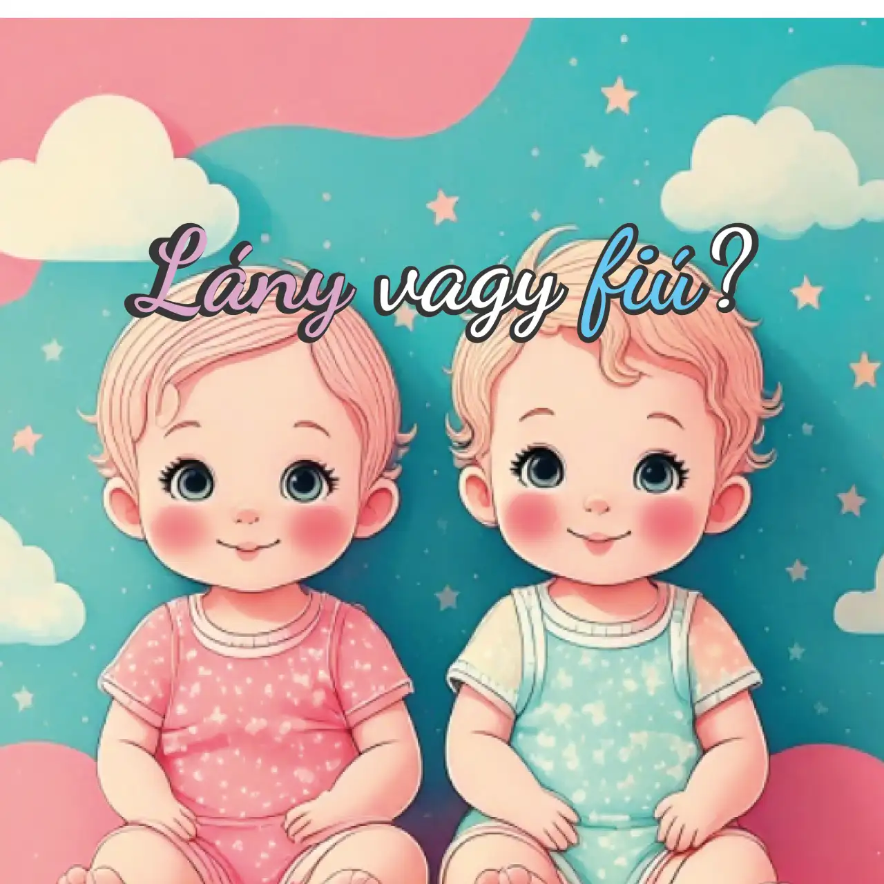 Boy or Girl szögletes 2 baby 20x20cm