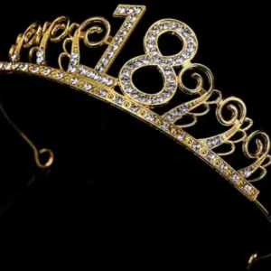 Korona műanyag dísz - Arany 18 kövekkel