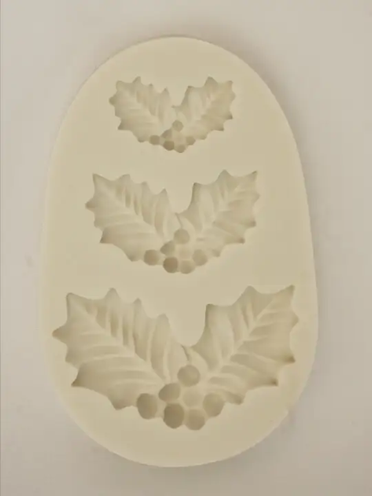 Magyal levél mintájú szilikon fondant és marcipán mintázó