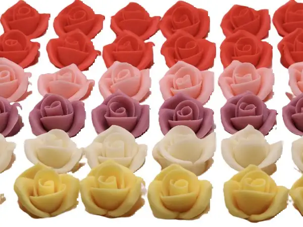 Marcipán rózsa Pro. - Közepes 4cm - Piros