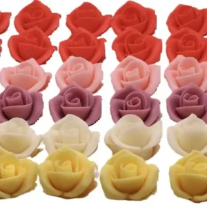 Marcipán rózsa Pro. - Közepes 4cm - Sárga