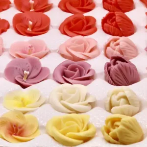 Marcipán vegyes virág  Pro .- Közepes 4cm - (vegyes)