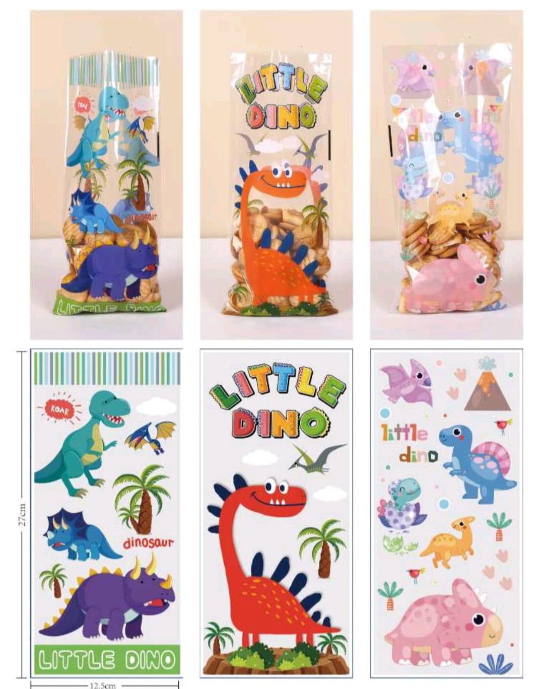 Sütis tasak - Dínós - Sütinyalókához, kekszhez, aprósütihez - 12db