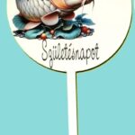 Torta beszúró fa - Pikkelyes ponty Boldog születésnapot  -   8cmx16cm