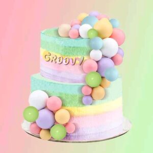 Torta beszúró szett 49 db-os - Szivárvány tortadekorációs szett