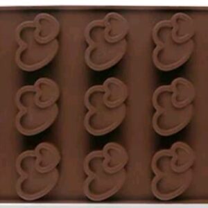 Szilikon csokoládé forma - Dupla szivecske