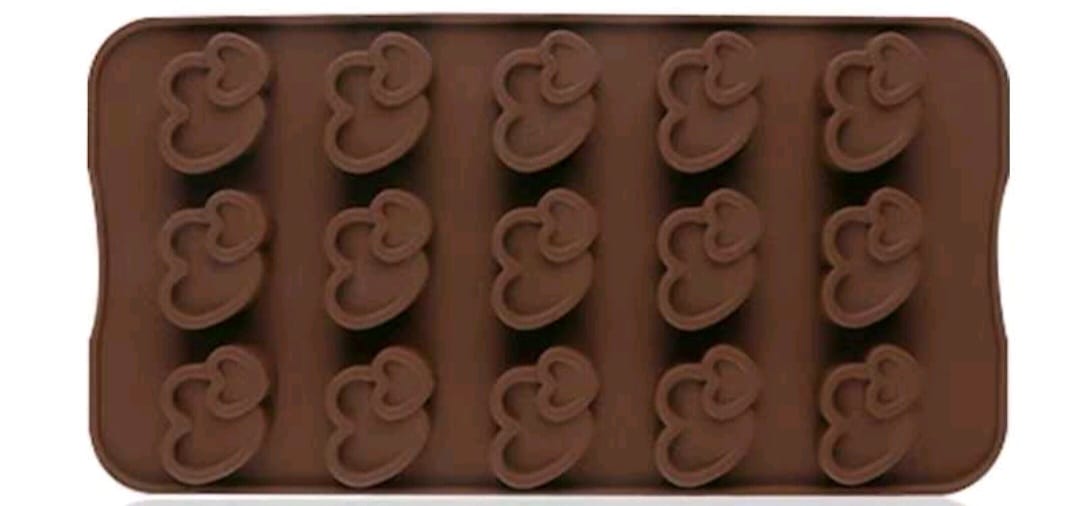 Szilikon csokoládé forma - Dupla szivecske
