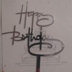 Torta beszúró - Happy Birthday felirat - Hurkos Y-betűvel - akril Ezüst