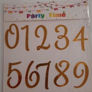 Torta beszúró - arany akril számok 0-9