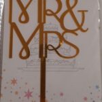 Torta beszúró - MR&MRS - arany akril