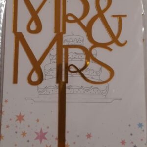 Torta beszúró - MR&MRS - arany akril