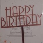 Torta beszúró - Happy Birthday akril szögletes nagybetű - Rose Gold