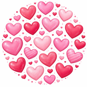 Szivecskék kör 20cm