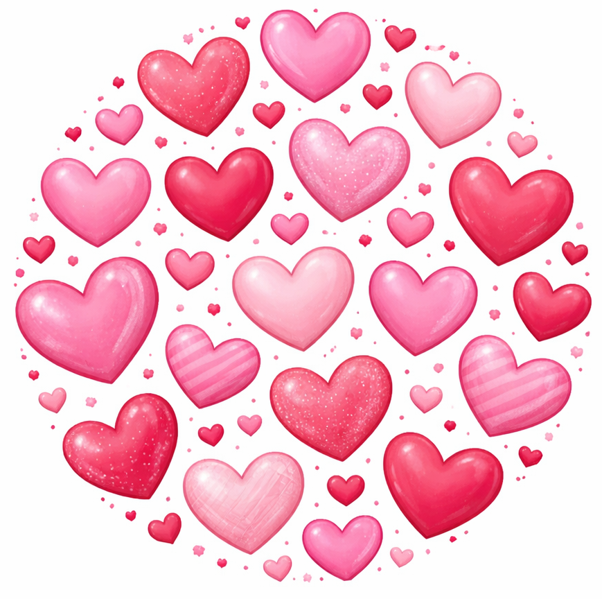 Szivecskék kör 20cm