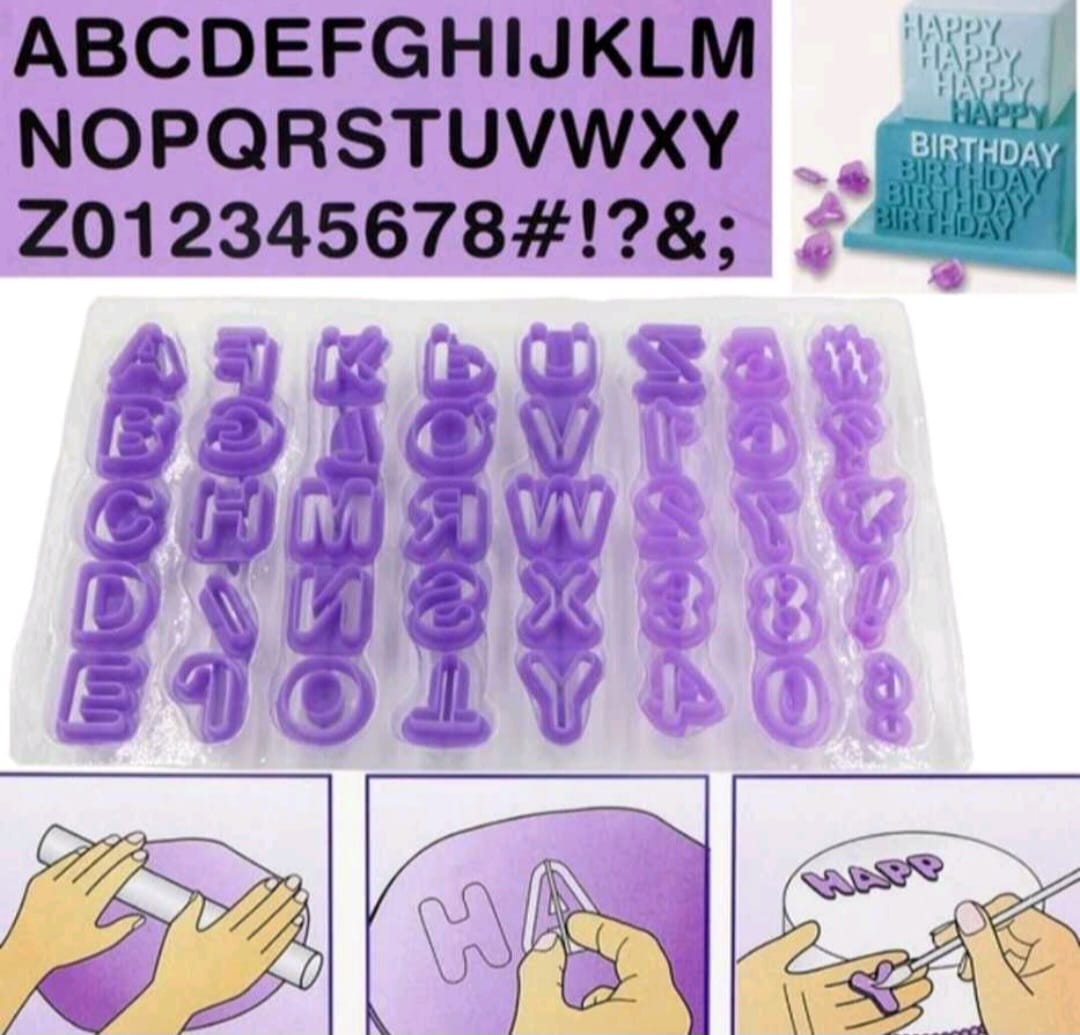 Kiszúró - Műanyag nagybetűk, számok és írásjelek kiszúró szett