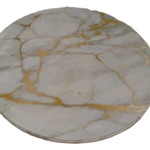 Tortadob - Fehér  arany márvány mintás 30cm