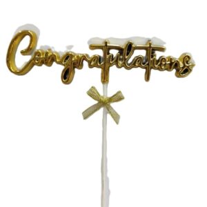 Torta beszúró - Congratulation arany