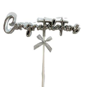 Torta beszúró - Congratulation ezüst